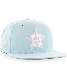 Мужская голубая кепка Houston Astros из ультра-замши Captain Snapback &apos;47 Brand