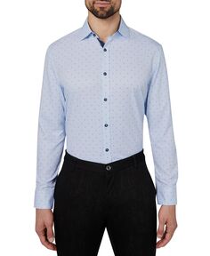 Облегающая классическая рубашка из эластичного охлаждающего материала без железа с геопринтом Society of Threads