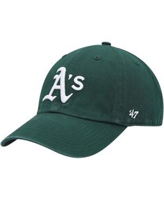 Мужская зеленая регулируемая кепка Oakland Athletics Clean Up &apos;47 Brand