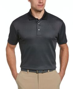 Мужская жаккардовая рубашка-поло с короткими рукавами в полоску «птичий глаз» PGA TOUR