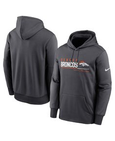 Мужской пуловер с капюшоном и логотипом Denver Broncos Prime антрацитового цвета Nike