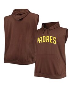 Мужской коричневый пуловер без рукавов с капюшоном San Diego Padres Jersey Muscle Profile