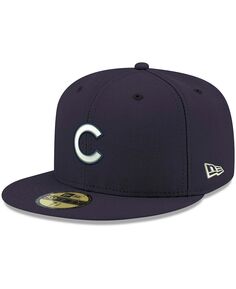Мужская темно-синяя кепка с логотипом Chicago Cubs белая 59FIFTY New Era