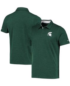 Мужская зеленая рубашка-поло омни-оттенка Michigan State Spartans Tech Trail Space Dye Columbia