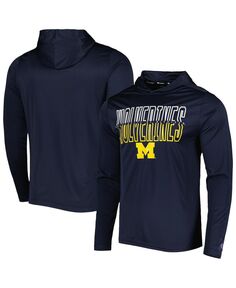 Мужской темно-синий пуловер с капюшоном Michigan Wolverines Impact Champion