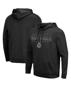 Мужской черный пуловер с капюшоном Ohio State Buckeyes Blackout 3.0 Colosseum