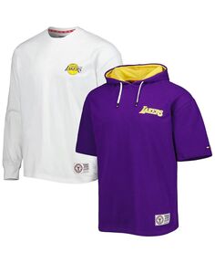 Мужской фиолетово-белый комбинированный комплект из футболки и худи Los Angeles Lakers Matthew 2 in 1 Tommy Jeans