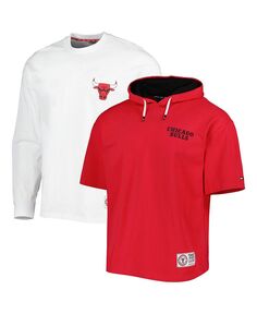 Мужской красно-белый комбинированный комплект из футболки и худи Chicago Bulls Matthew 2-в-1 Tommy Jeans