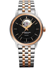 Мужские швейцарские автоматические часы Maestro из нержавеющей стали с браслетом из розового золота и PVD, 39 мм Raymond Weil