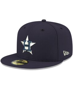 Мужская темно-синяя приталенная шляпа Houston Astros Logo White 59FIFTY New Era