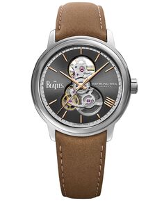 Мужские швейцарские автоматические часы Maestro \&quot;Let It Be\&quot; Beatles с коричневым ремешком, 40 мм Raymond Weil