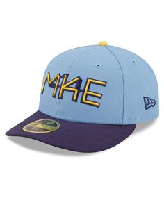 Мужская темно-синяя приталенная шляпа Milwaukee Brewers 2022 City Connect Low Profile 59FIFTY New Era