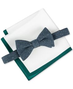 Мужской комплект из фактурного галстука-бабочки и однотонного нагрудного платка Donegal Tommy Hilfiger