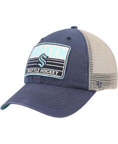 Мужская кепка Snapback, натуральная, темно-синего цвета Seattle Kraken Four Stroke Clean Up &apos;47 Brand