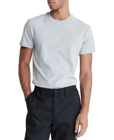 Мужская однотонная футболка Slim Fit с короткими рукавами Calvin Klein