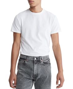 Мужская однотонная футболка Slim Fit с короткими рукавами Calvin Klein