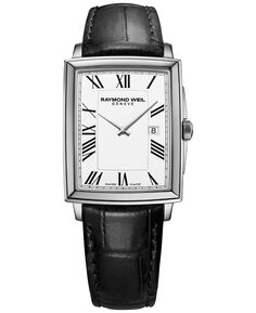 Мужские швейцарские часы Toccata с черным кожаным ремешком 29x37 мм Raymond Weil