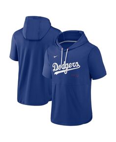 Мужской пуловер с капюшоном Royal Los Angeles Dodgers Springer с короткими рукавами и капюшоном Nike