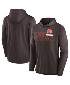 Мужской коричневый пуловер с капюшоном Cleveland Browns Performance Team Nike
