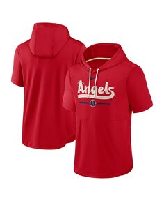 Мужской красный пуловер с капюшоном Los Angeles Angels City Connect с короткими рукавами Nike