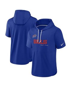 Мужской пуловер с капюшоном Royal Buffalo Bills с короткими рукавами Nike