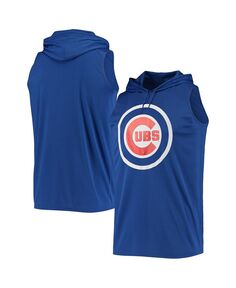 Мужской пуловер с капюшоном без рукавов Royal Chicago Cubs Stitches