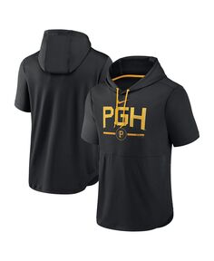 Мужской черный пуловер с капюшоном Pittsburgh Pirates 2023 City Connect с короткими рукавами Nike