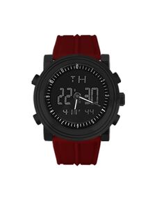 Мужские часы на силиконовом ремешке черный, красный, 47 мм Rocawear