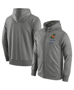 Мужская серая толстовка с капюшоном на молнии Florida Gators Throwback с альтернативным логотипом Stack Performance Nike