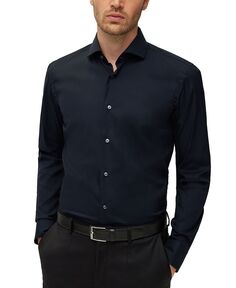 Мужская классическая рубашка приталенного кроя из хлопково-хлопкового поплина, которую легко гладить Hugo Boss
