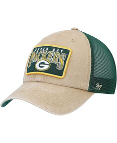 Мужская кепка цвета хаки Green Bay Packers Dial Trucker Clean Up Snapback &apos;47 Brand