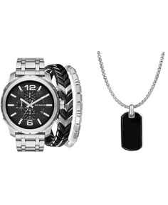 Набор мужских часов с блестящим металлическим браслетом серебристого цвета, 50 мм Rocawear