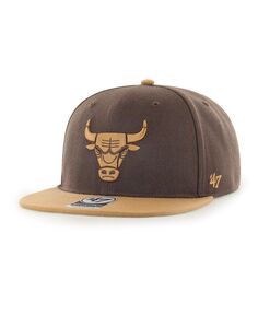 Мужская коричневая двухцветная кепка Chicago Bulls No Shot Captain Snapback &apos;47 Brand