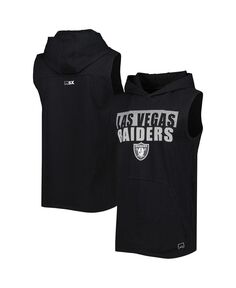 Мужской черный пуловер с капюшоном без рукавов Las Vegas Raiders Relay MSX by Michael Strahan