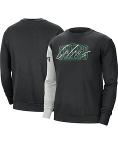 Мужской черный, серо-хизеровый пуловер Boston Celtics Courtside Versus Force &amp; Flight Nike