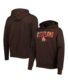Мужской коричневый пуловер с капюшоном Cleveland Browns Ink Dye New Era