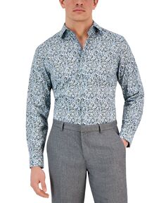 Мужская классическая рубашка приталенного кроя с цветочным принтом Arte Bar III
