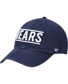 Мужская темно-синяя регулируемая шляпа Chicago Bears Clean Up Script &apos;47 Brand
