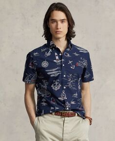 Мужская оксфордская рубашка классического кроя с морским принтом Polo Ralph Lauren