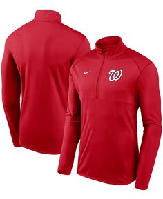 Мужской красный пуловер с молнией до половины и логотипом команды Washington Nationals Element Performance Nike