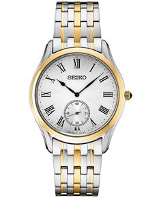 Мужские аналоговые часы Essentials с двухцветным браслетом из нержавеющей стали, 39 мм Seiko