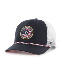 Мужская темно-синяя регулируемая шляпа Milwaukee Brewers Union с нашивкой Trucker &apos;47 Brand