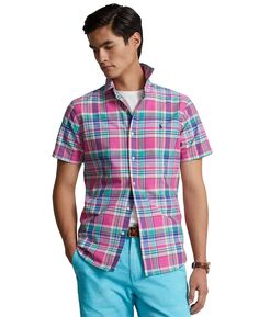 Мужская оксфордская рубашка классического кроя в клетку Polo Ralph Lauren