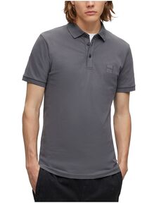 Мужская рубашка-поло приталенного кроя с логотипом Hugo Boss