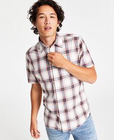 Мужская хлопковая рубашка в клетку с короткими рукавами Hector Sun + Stone