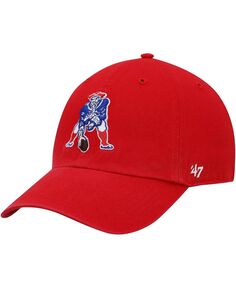 Мужская красная регулируемая кепка New England Patriots 47 года Clean Up Legacy &apos;47 Brand