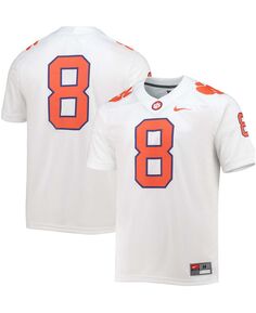 Мужское игровое джерси Big and Tall 8 White Clemson Tigers Nike