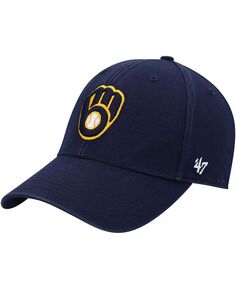 Мужская темно-синяя регулируемая шляпа с логотипом Milwaukee Brewers Legend MVP &apos;47 Brand