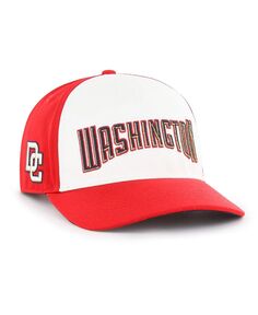 Мужская красно-белая бейсболка Washington Nationals Cooperstown Collection в стиле ретро Contra Hitch Snapback &apos;47 Brand