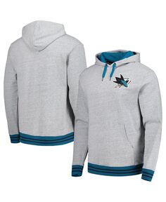 Мужской серый пуловер с капюшоном San Jose Sharks Classic French Terry Mitchell &amp; Ness